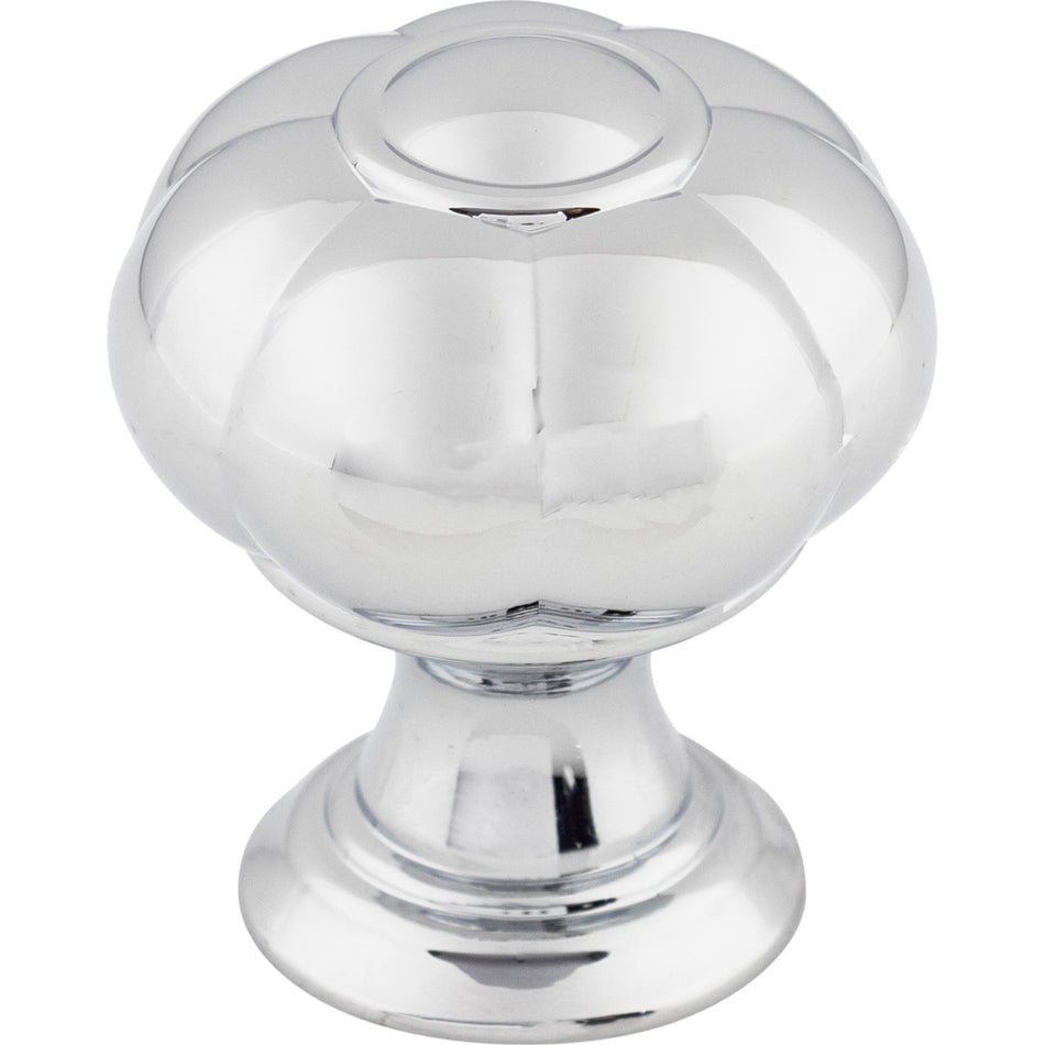 Top Knobs TK691PC: 1-1/4" Allington Flower Cabinet Knob - Polished Chrome
