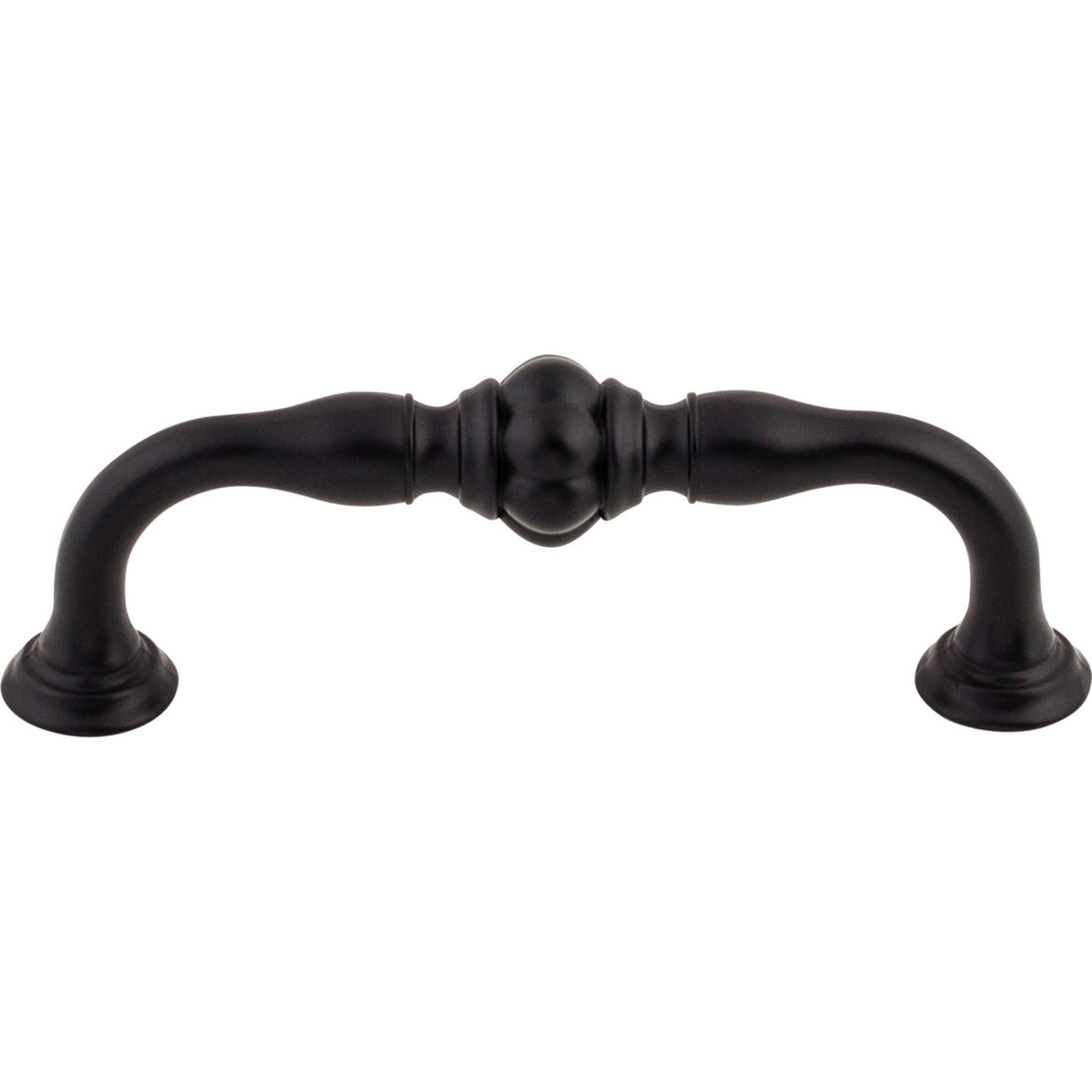 Top Knobs TK692BLK: 3-3/4" cc Allington D-Handle Cabinet Pull - Flat Black