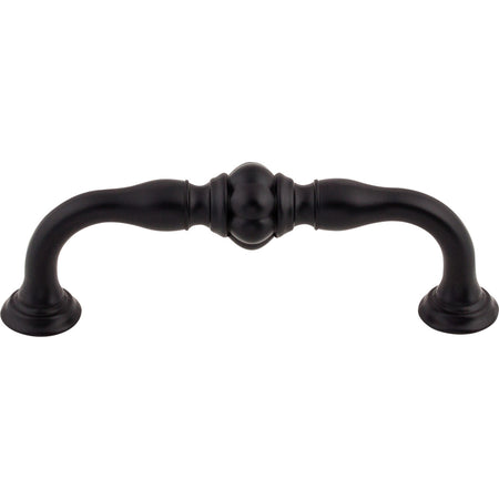Top Knobs TK692BLK: 3-3/4" cc Allington D-Handle Cabinet Pull - Flat Black