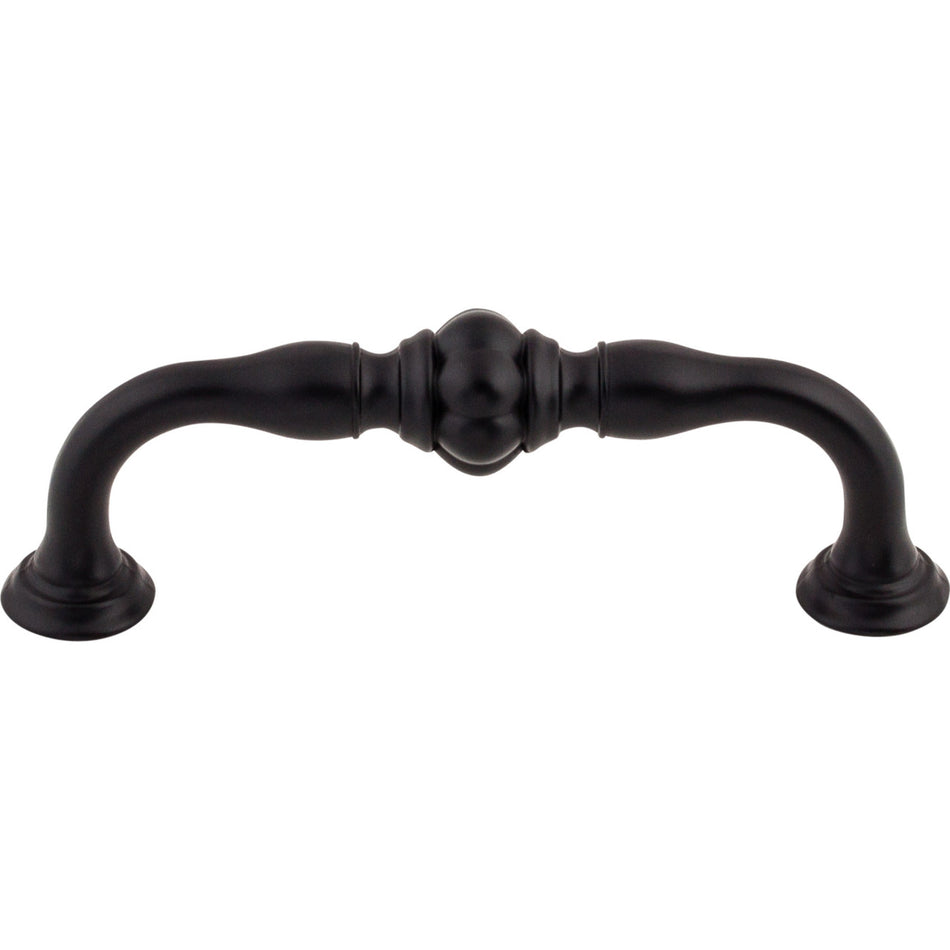 Top Knobs TK692BLK: 3-3/4" cc Allington D-Handle Cabinet Pull - Flat Black
