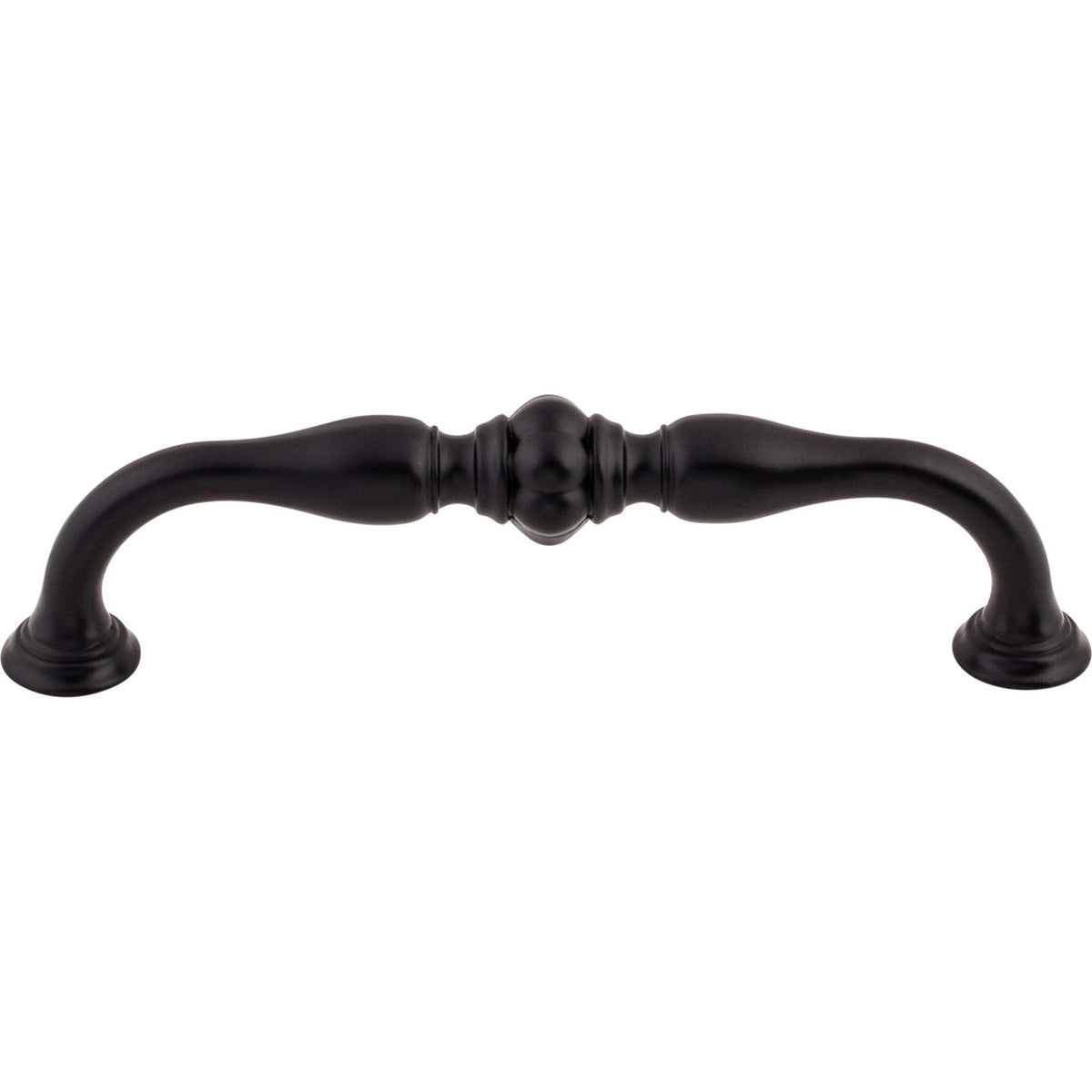 Top Knobs TK693BLK: 5-1/16" cc Allington D-Handle Cabinet Pull - Flat Black