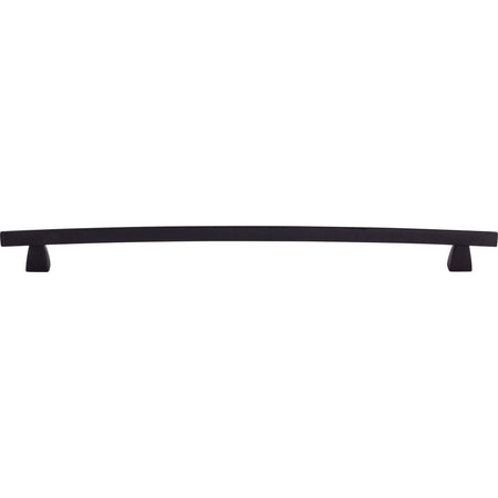 Top Knobs TK6BLK: 12" cc Sanctuary Arched Bar Cabinet Pull - Flat Black