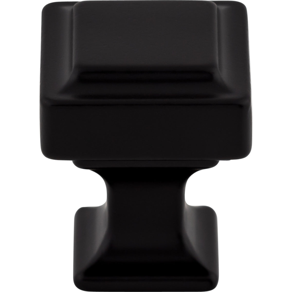Top Knobs TK700BLK: 1" Ascendra Square Cabinet Knob - Flat Black