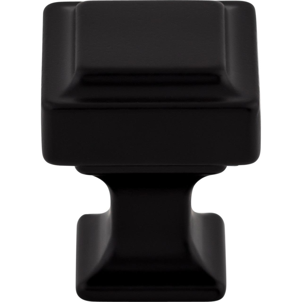 Top Knobs TK700BLK: 1" Ascendra Square Cabinet Knob - Flat Black