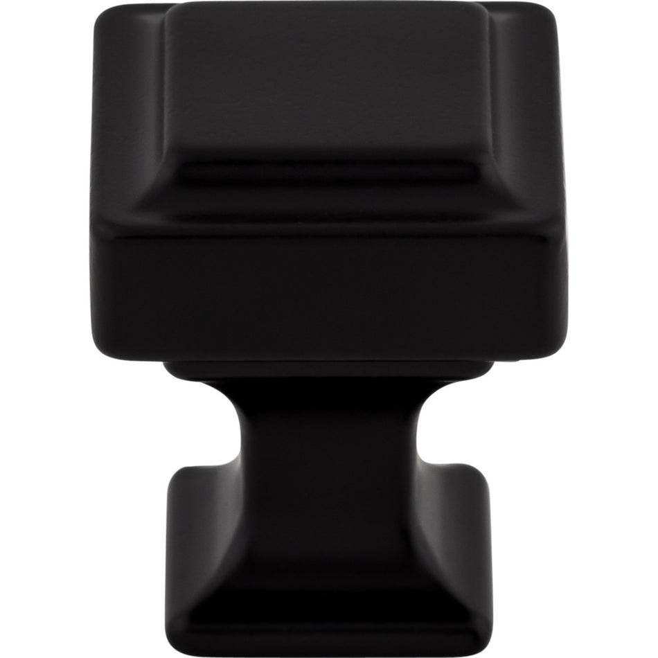 Top Knobs TK700BLK: 1" Ascendra Square Cabinet Knob - Flat Black