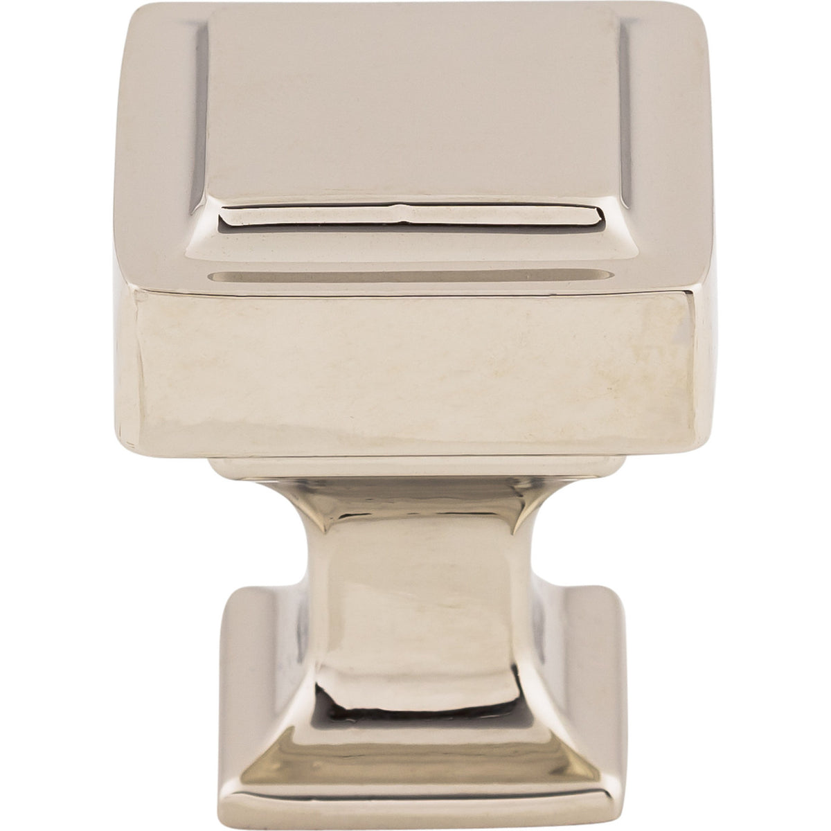 Top Knobs TK700PN: 1" Ascendra Square Cabinet Knob - Polished Nickel