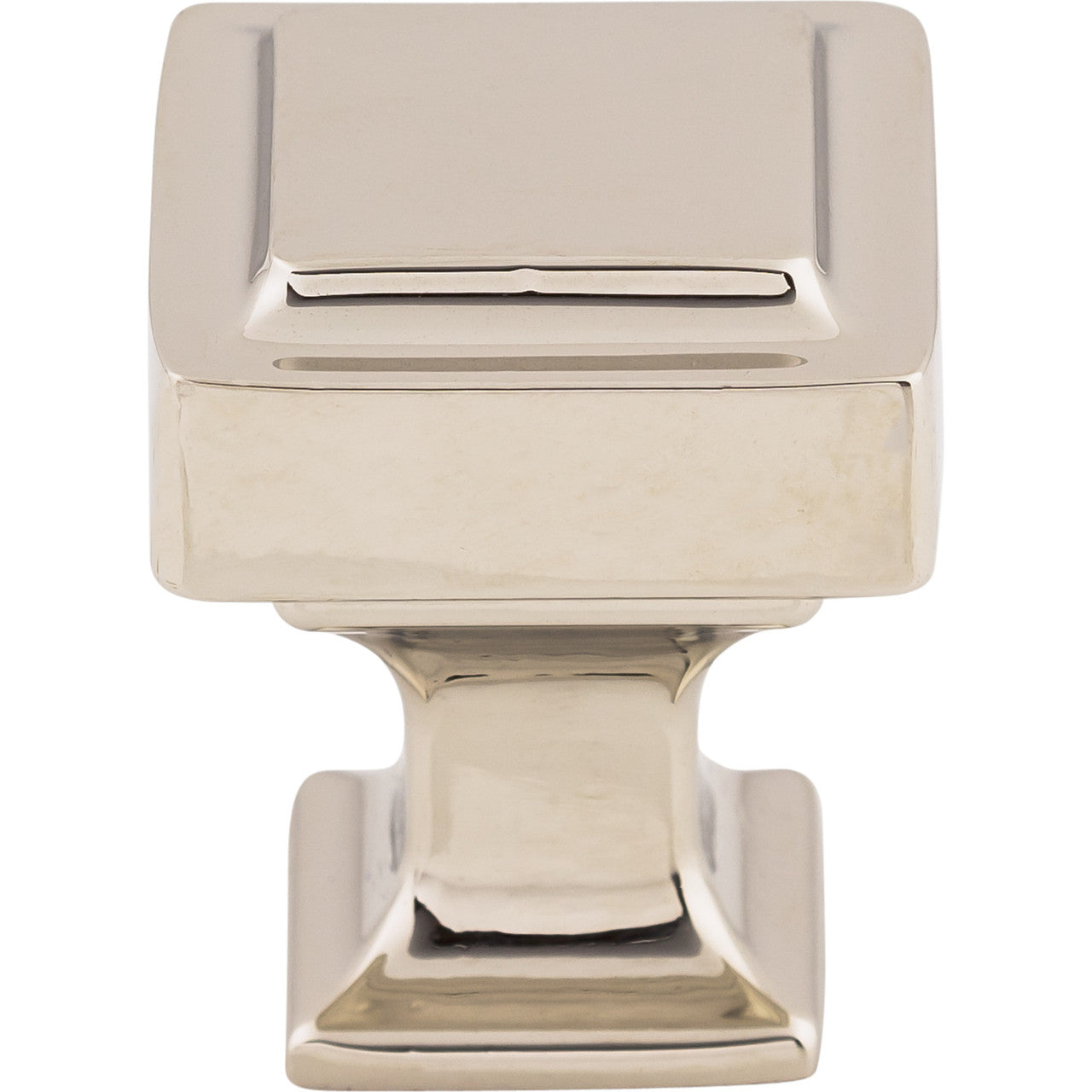 Top Knobs TK700PN: 1" Ascendra Square Cabinet Knob - Polished Nickel