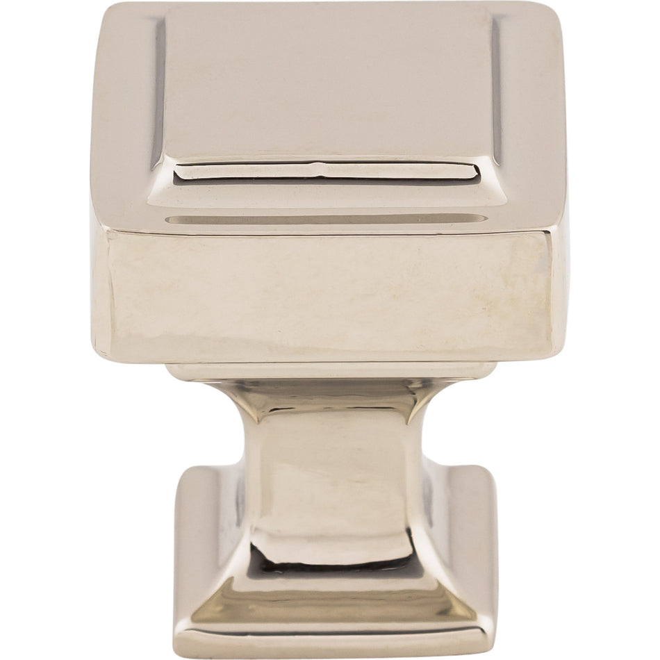 Top Knobs TK700PN: 1" Ascendra Square Cabinet Knob - Polished Nickel