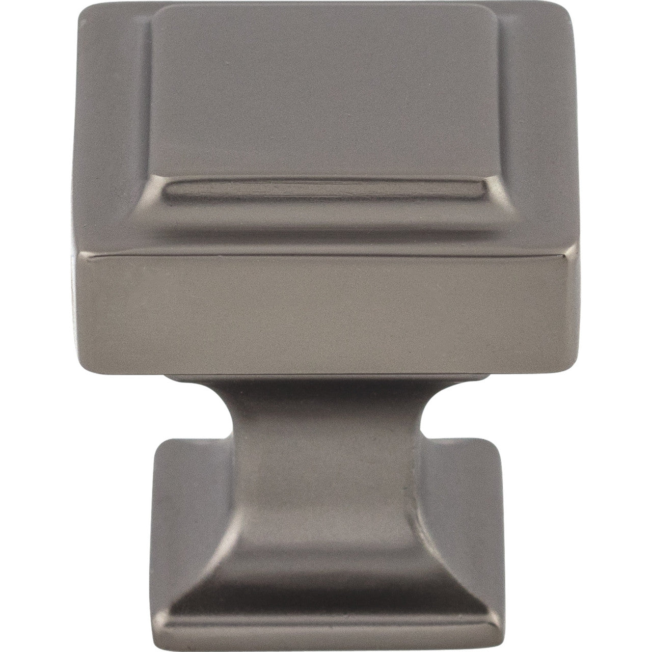 Top Knobs TK701AG: 1-1/8" Ascendra Square Cabinet Knob - Ash Gray