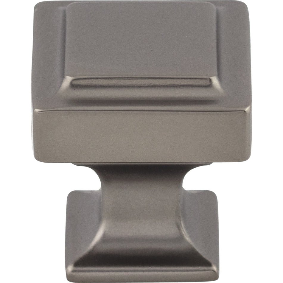 Top Knobs TK701AG: 1-1/8" Ascendra Square Cabinet Knob - Ash Gray