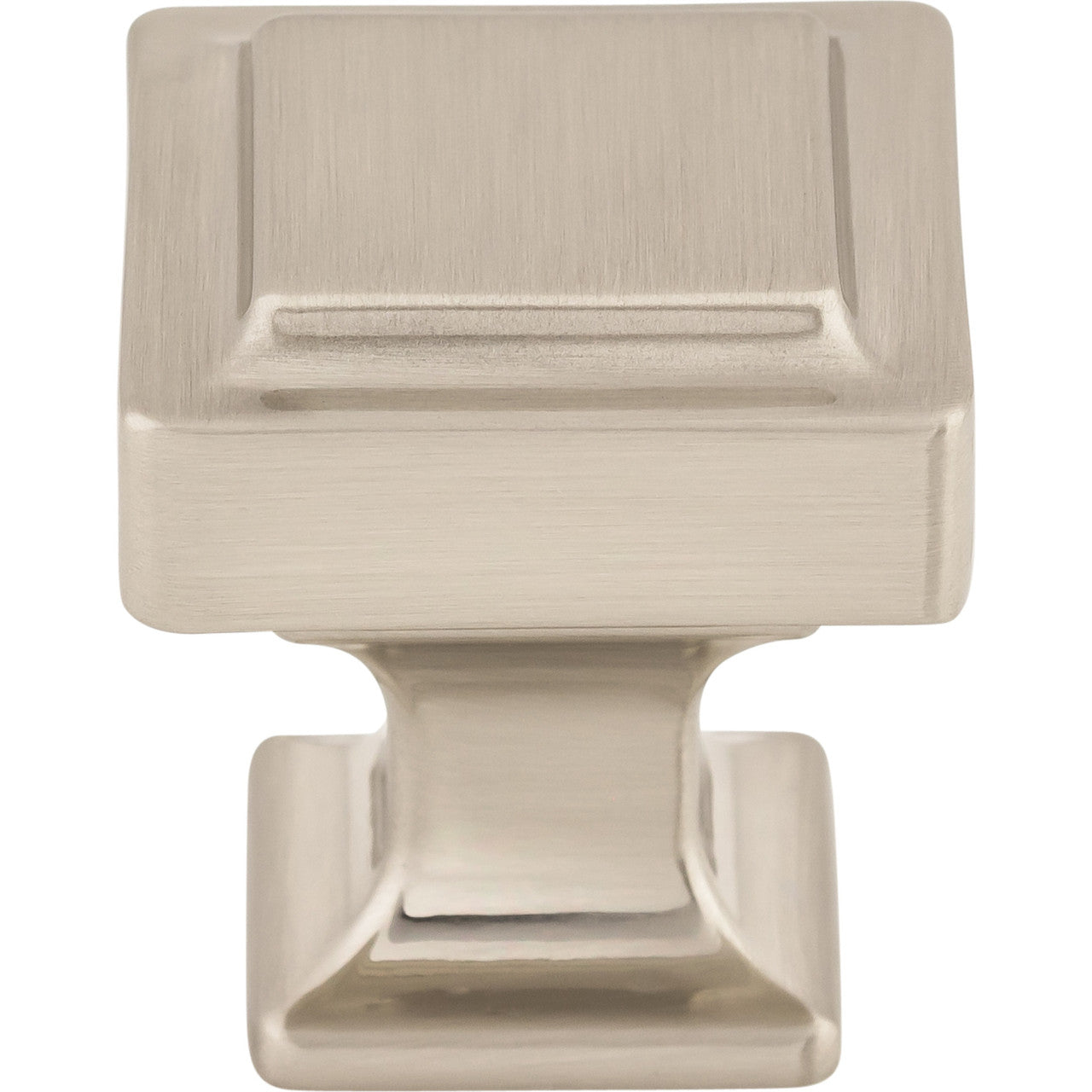 Top Knobs TK701BSN: 1-1/8" Ascendra Square Cabinet Knob - Brushed Satin Nickel