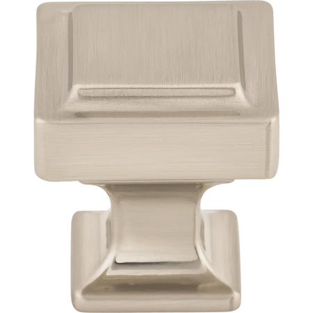 Top Knobs TK701BSN: 1-1/8" Ascendra Square Cabinet Knob - Brushed Satin Nickel