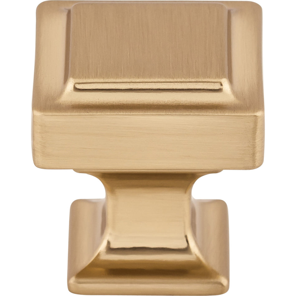 Top Knobs TK701HB: 1-1/8" Ascendra Square Cabinet Knob - Honey Bronze