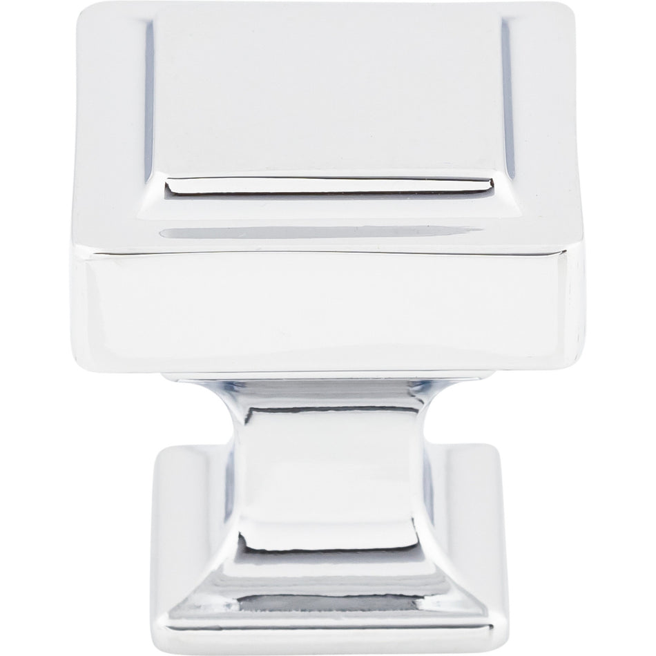 Top Knobs TK701PC: 1-1/8" Ascendra Square Cabinet Knob - Polished Chrome