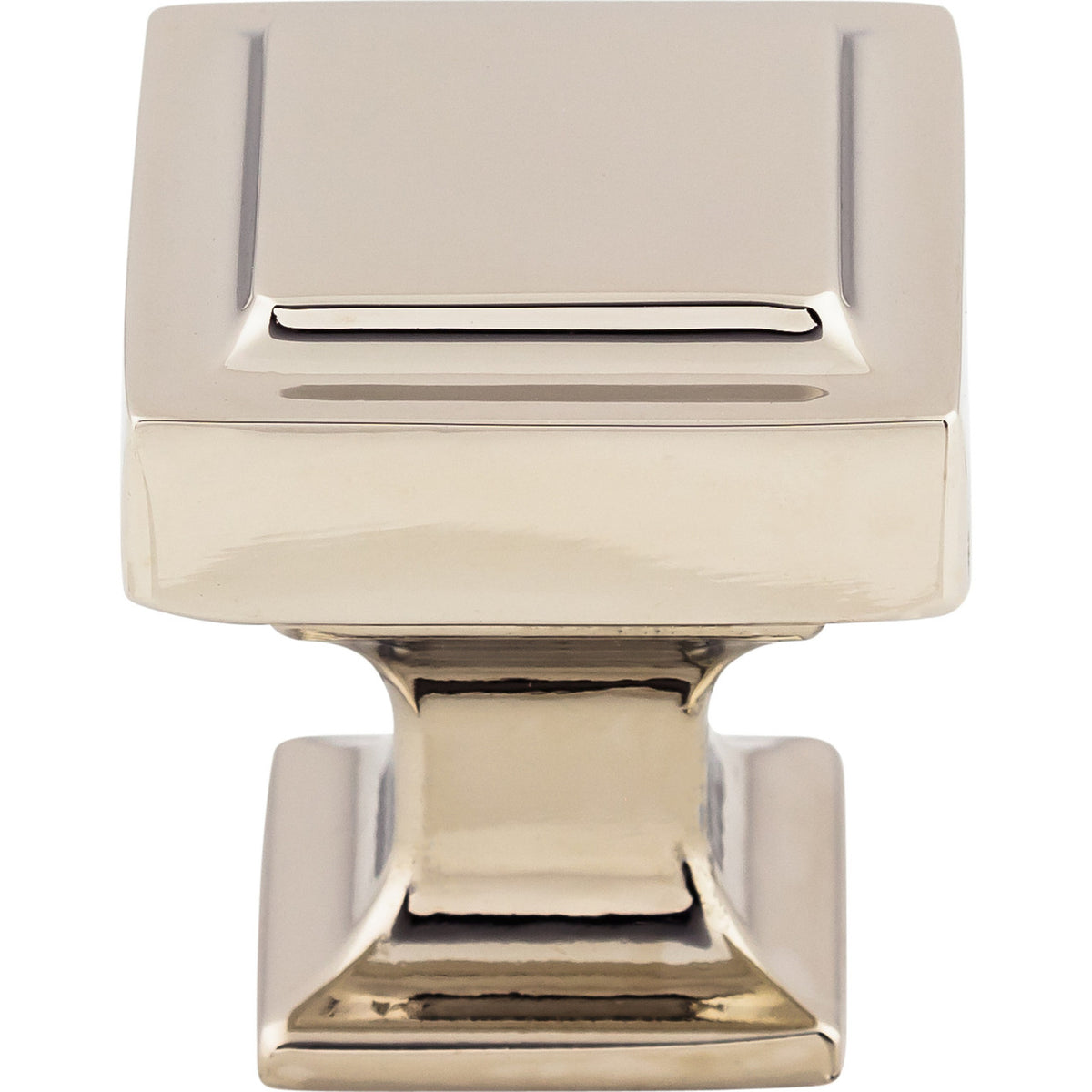 Top Knobs TK701PN: 1-1/8" Ascendra Square Cabinet Knob - Polished Nickel