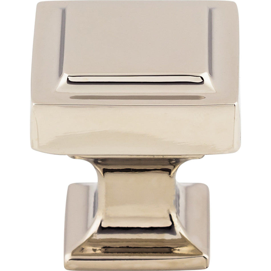 Top Knobs TK701PN: 1-1/8" Ascendra Square Cabinet Knob - Polished Nickel