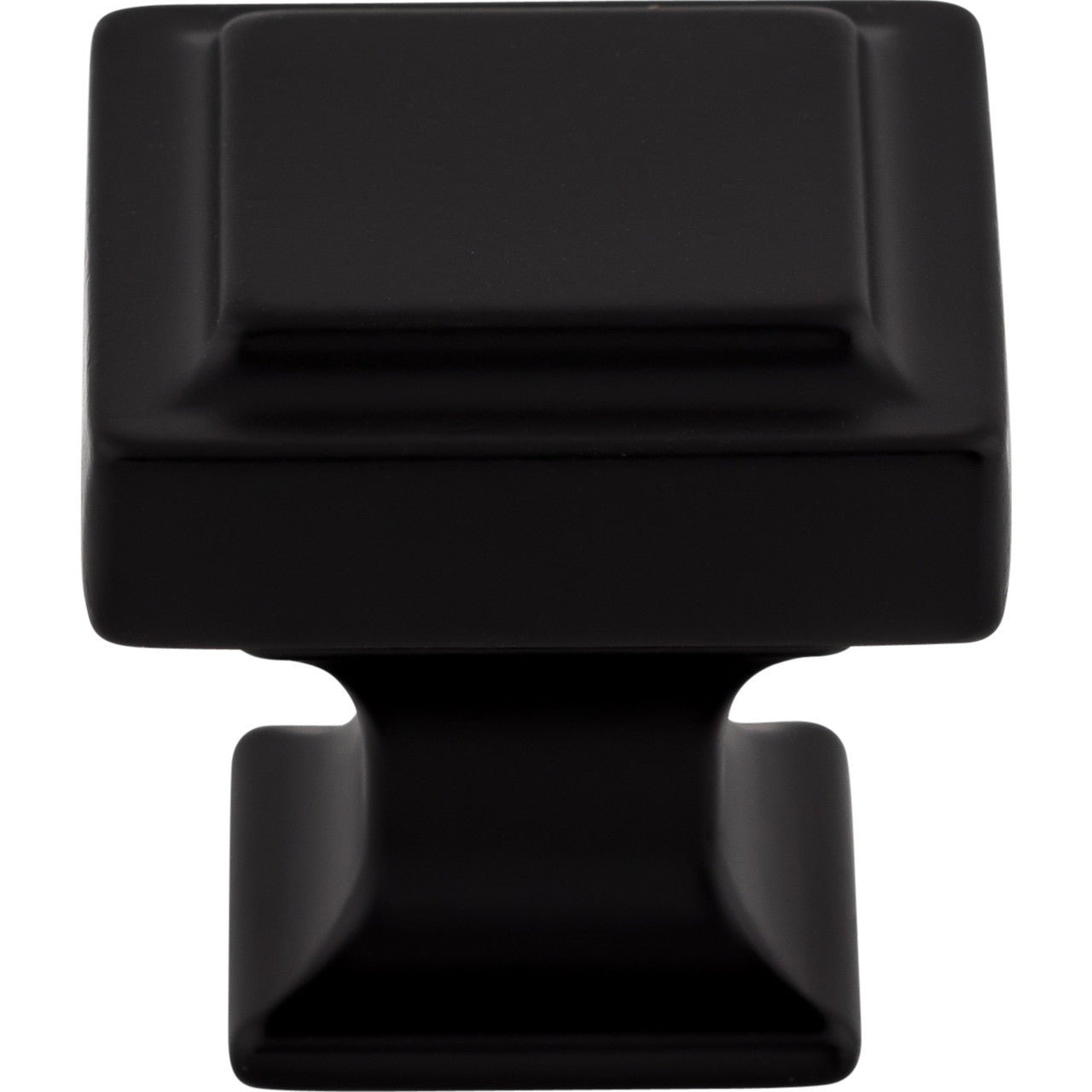 Top Knobs TK702BLK: 1-1/4" Ascendra Square Cabinet Knob - Flat Black