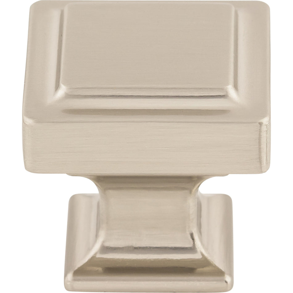 Top Knobs TK702BSN: 1-1/4" Ascendra Square Cabinet Knob - Brushed Satin Nickel