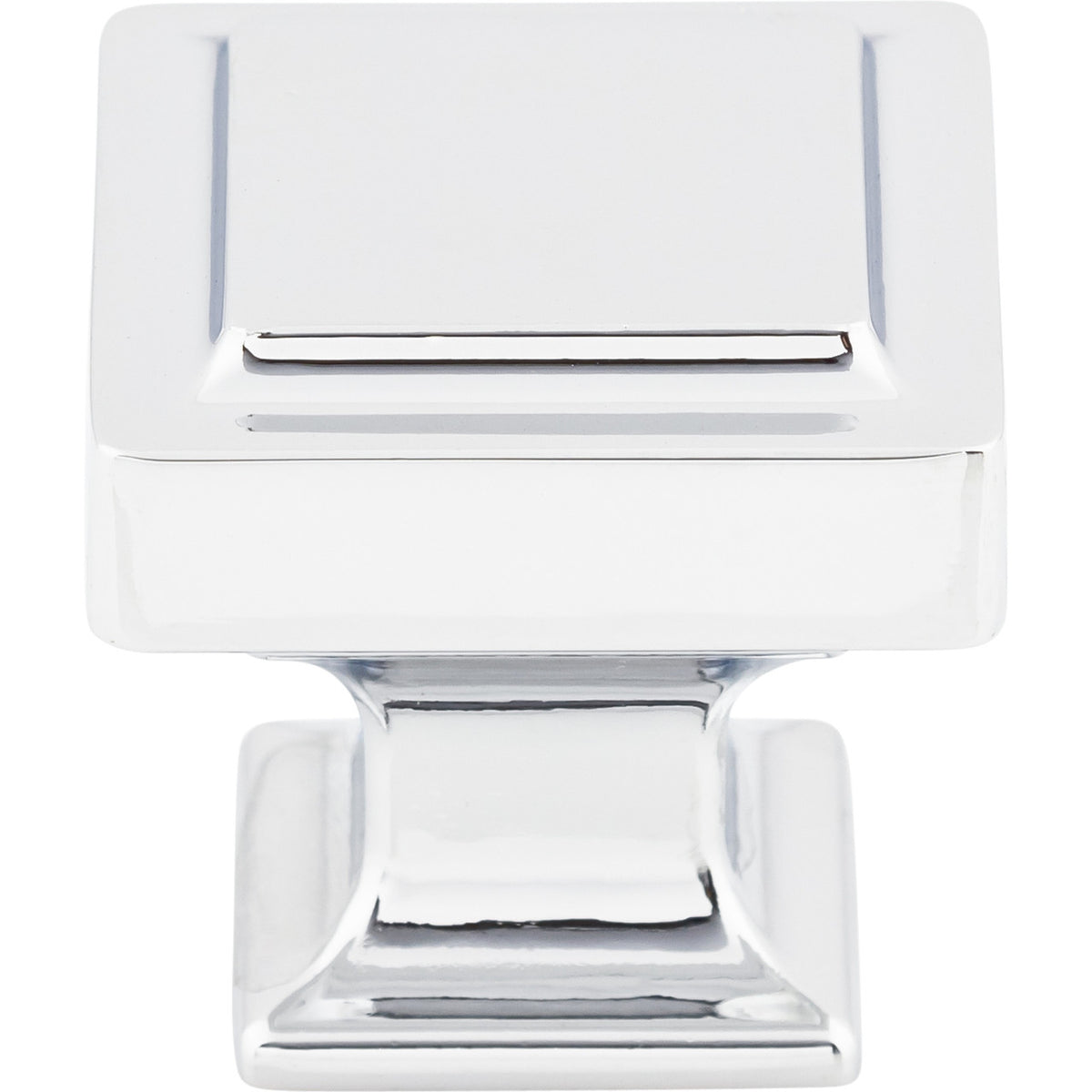 Top Knobs TK702PC: 1-1/4" Ascendra Square Cabinet Knob - Polished Chrome