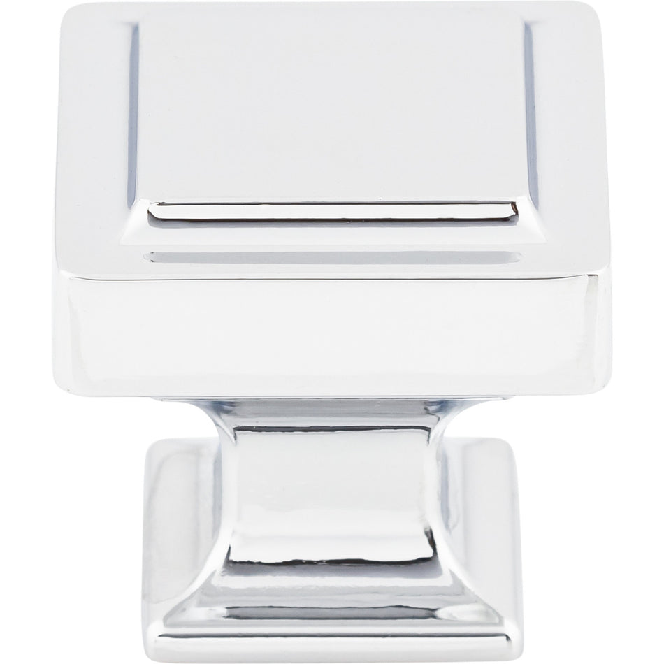 Top Knobs TK702PC: 1-1/4" Ascendra Square Cabinet Knob - Polished Chrome