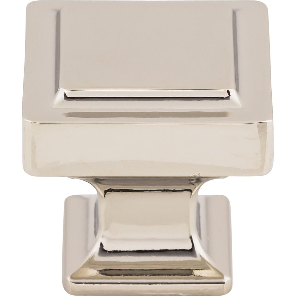 Top Knobs TK702PN: 1-1/4" Ascendra Square Cabinet Knob - Polished Nickel