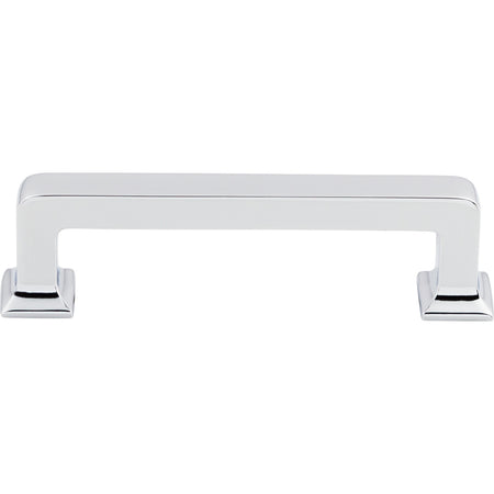 Top Knobs TK703PC: 3-3/4" cc Ascendra Rectangular Bar Cabinet Pull - Polished Chrome