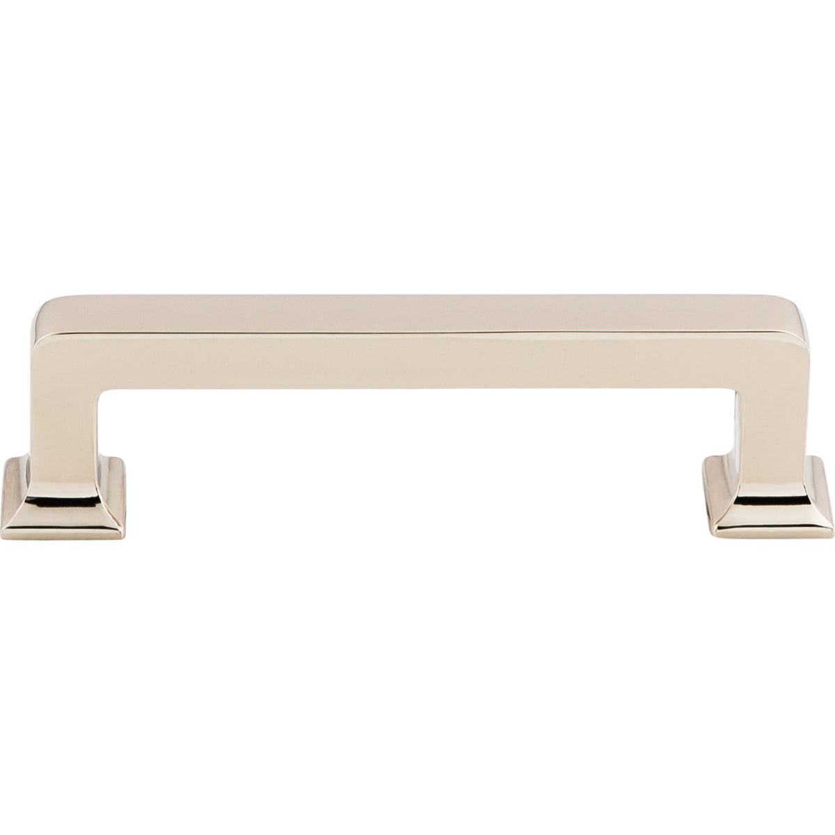 Top Knobs TK703PN: 3-3/4" cc Ascendra Rectangular Bar Cabinet Pull - Polished Nickel