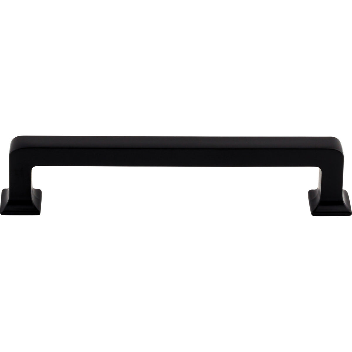 Top Knobs TK704BLK: 5-1/16" cc Ascendra Rectangular Bar Cabinet Pull - Flat Black