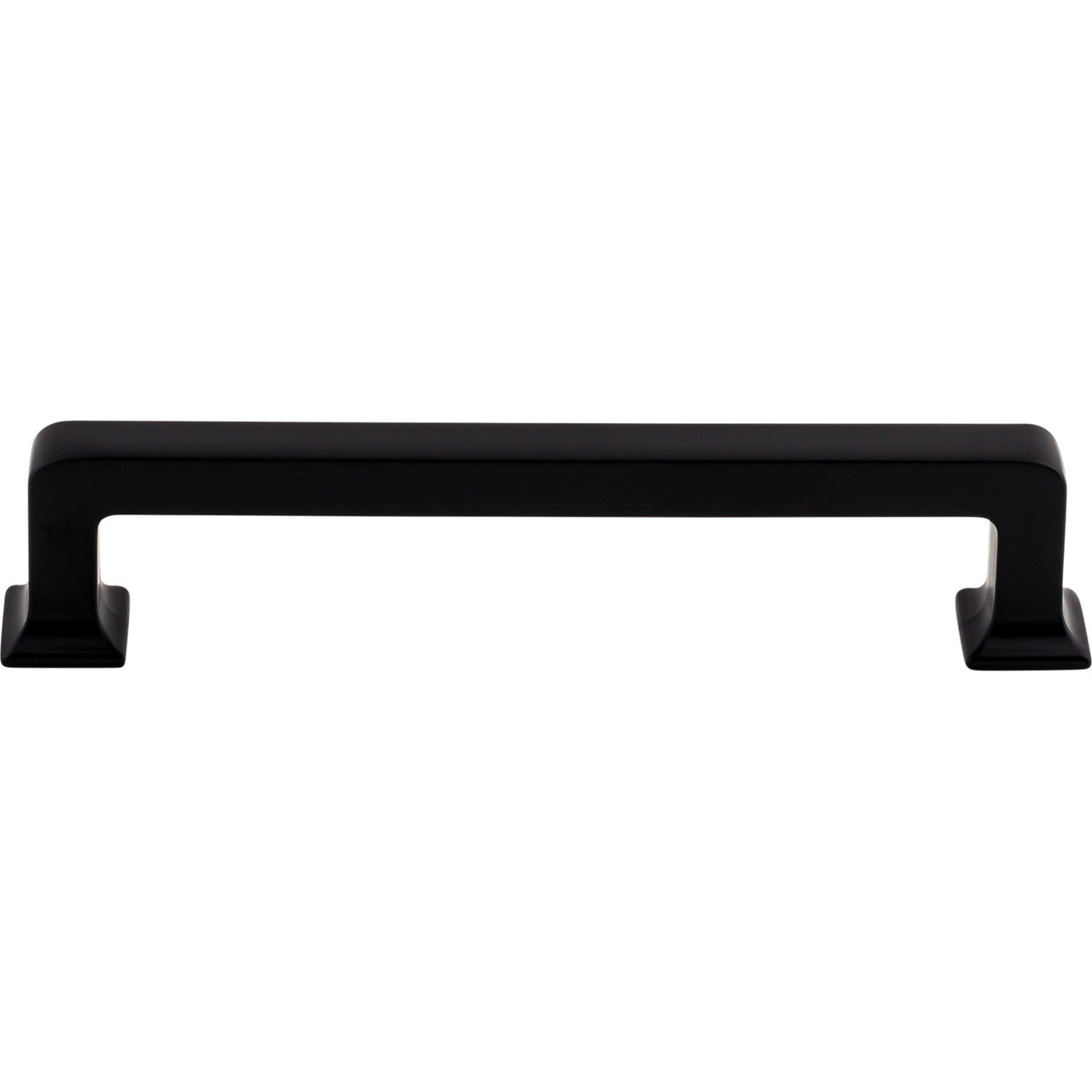 Top Knobs TK704BLK: 5-1/16" cc Ascendra Rectangular Bar Cabinet Pull - Flat Black