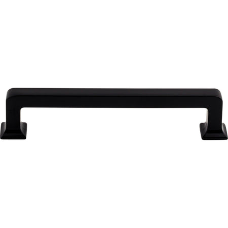 Top Knobs TK704BLK: 5-1/16" cc Ascendra Rectangular Bar Cabinet Pull - Flat Black