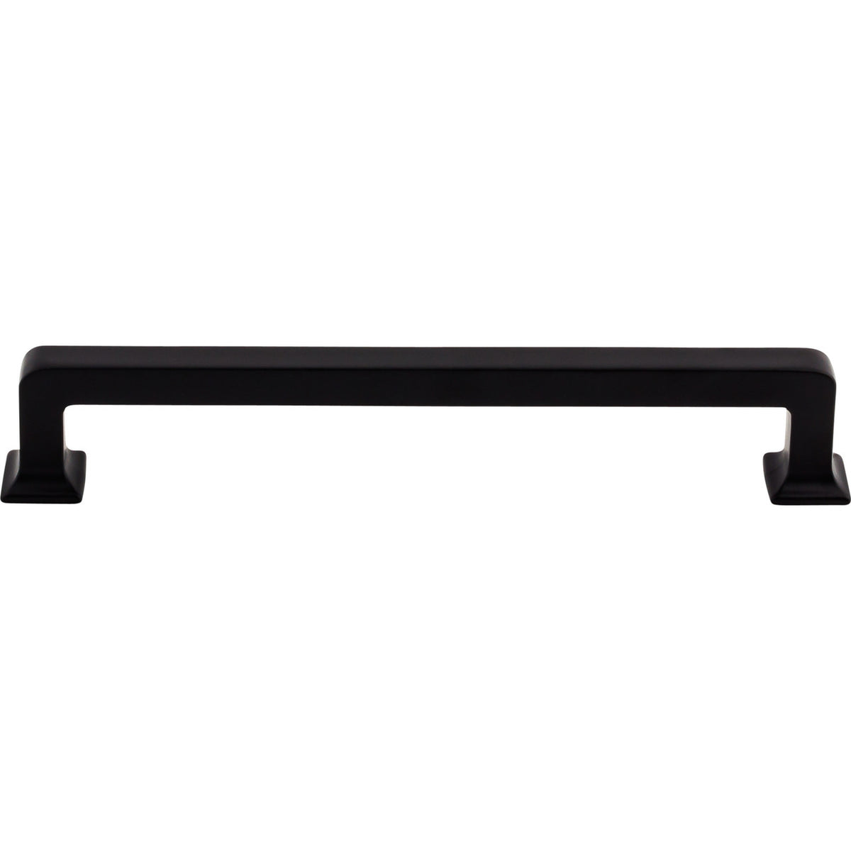 Top Knobs TK705BLK: 6-5/16" cc Ascendra Rectangular Bar Cabinet Pull - Flat Black