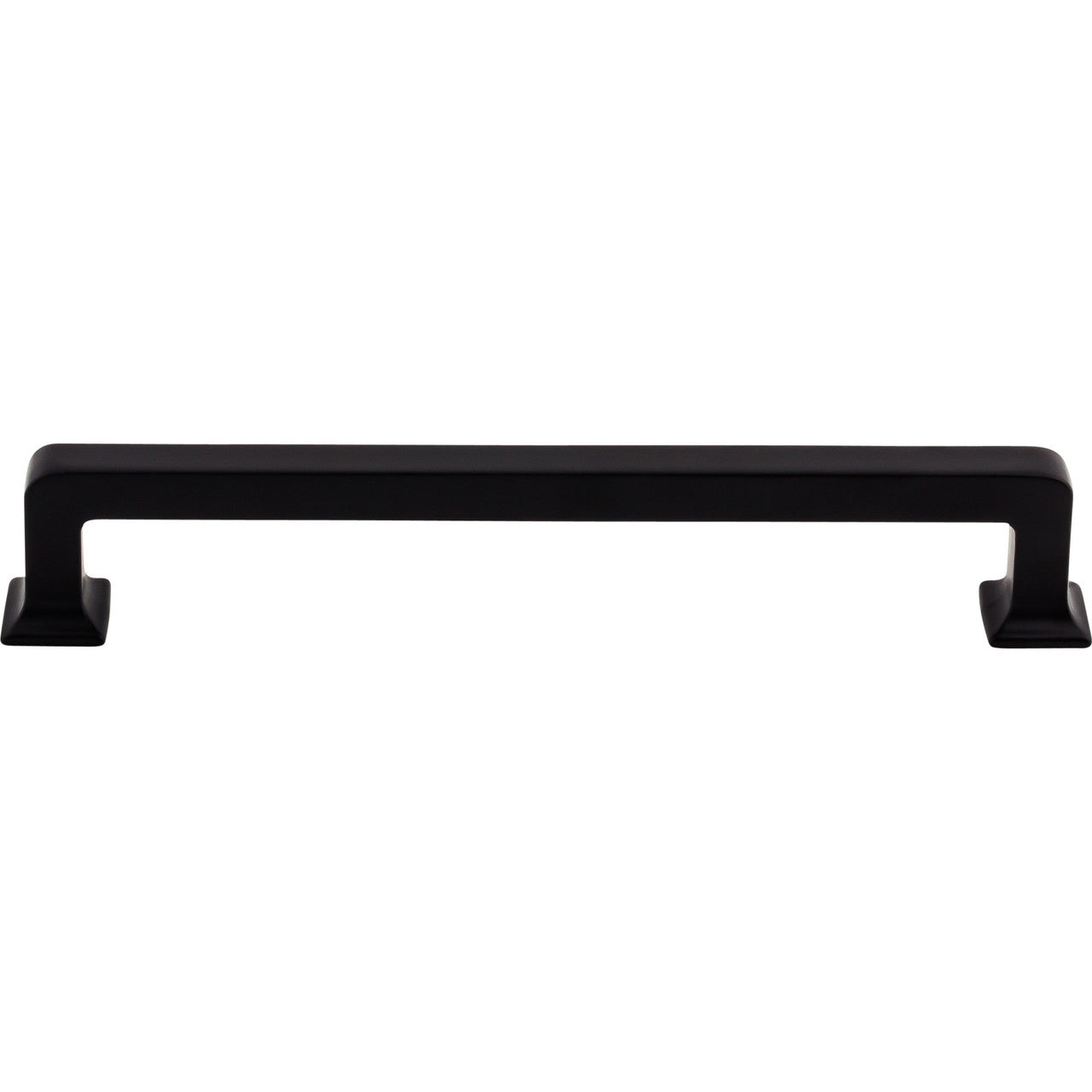 Top Knobs TK705BLK: 6-5/16" cc Ascendra Rectangular Bar Cabinet Pull - Flat Black