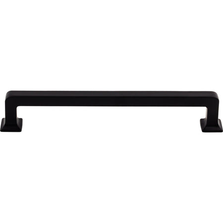 Top Knobs TK705BLK: 6-5/16" cc Ascendra Rectangular Bar Cabinet Pull - Flat Black