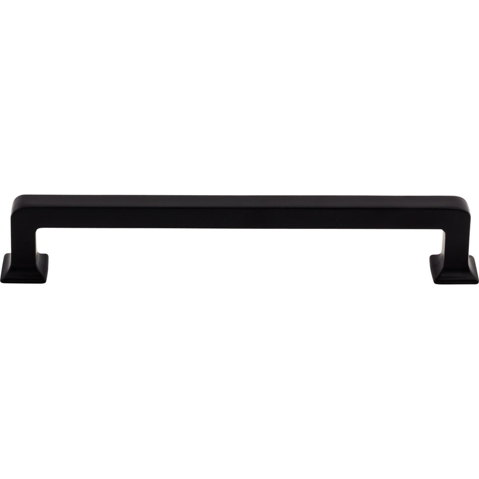 Top Knobs TK705BLK: 6-5/16" cc Ascendra Rectangular Bar Cabinet Pull - Flat Black