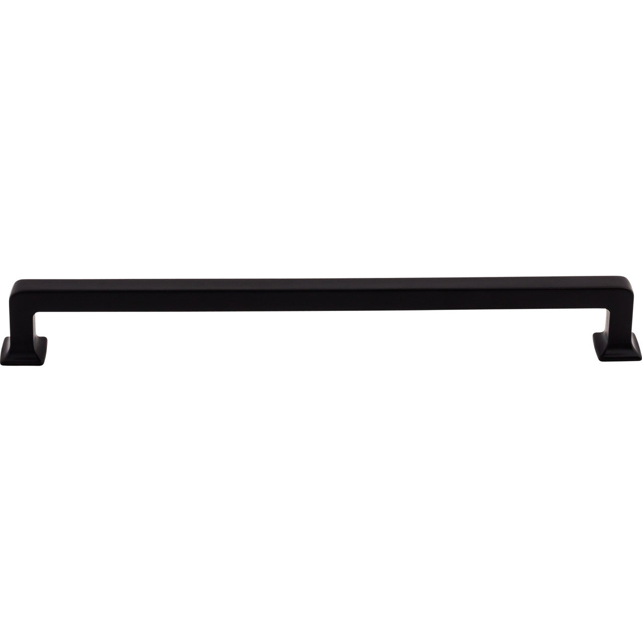 Top Knobs TK706BLK: 9" cc Ascendra Rectangular Bar Cabinet Pull - Flat Black