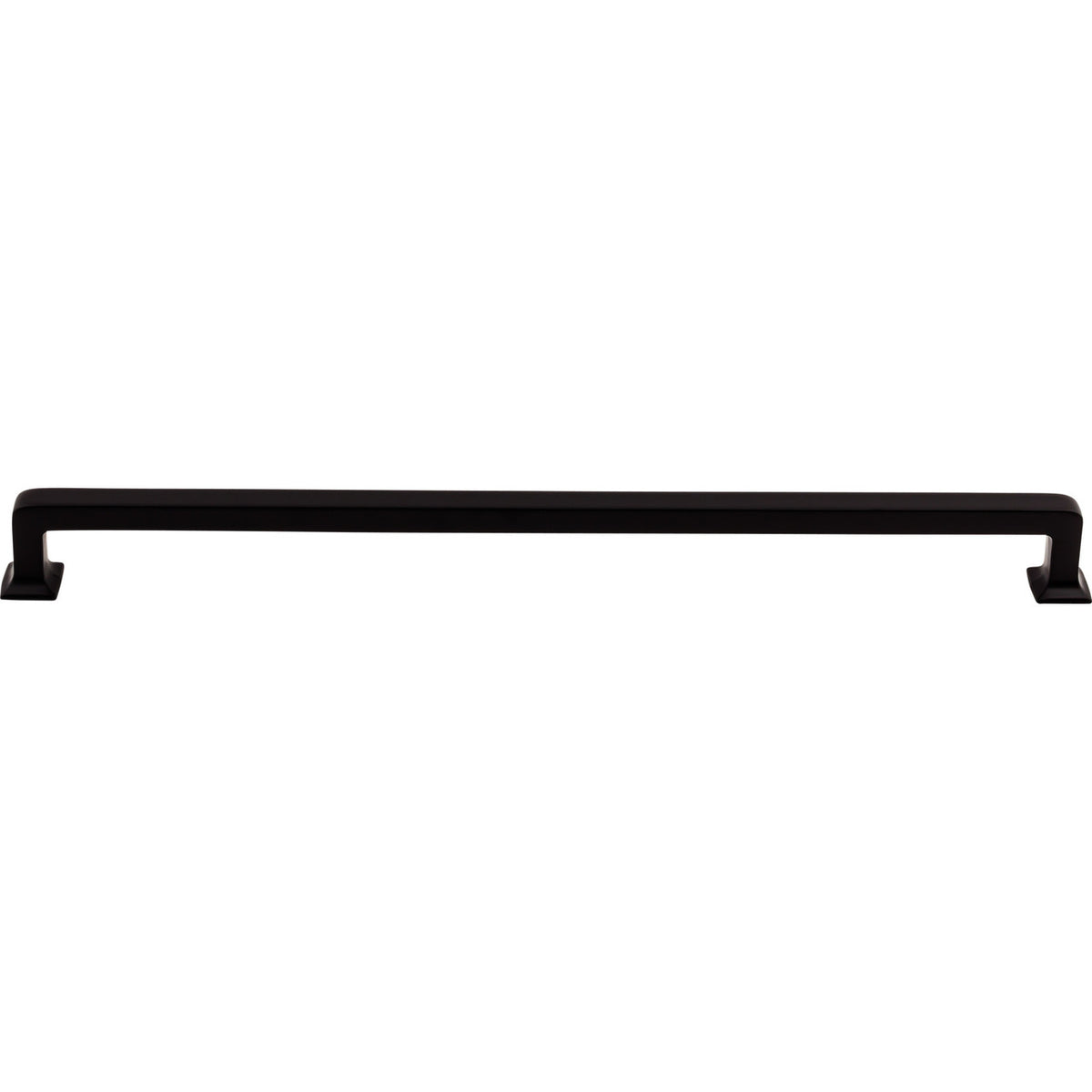 Top Knobs TK708BLK: 12" cc Ascendra Rectangular Bar Cabinet Pull - Flat Black