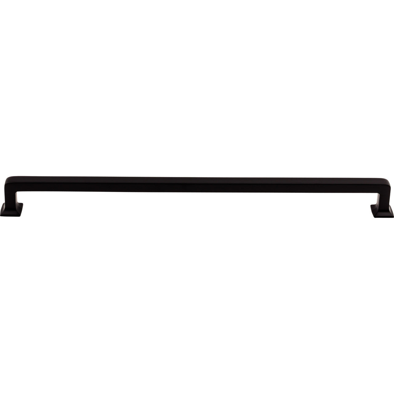 Top Knobs TK708BLK: 12" cc Ascendra Rectangular Bar Cabinet Pull - Flat Black