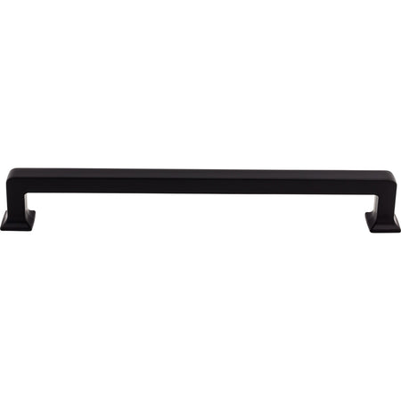 Top Knobs TK709BLK: 12" cc Ascendra Rectangular Bar Appliance Pull - Flat Black