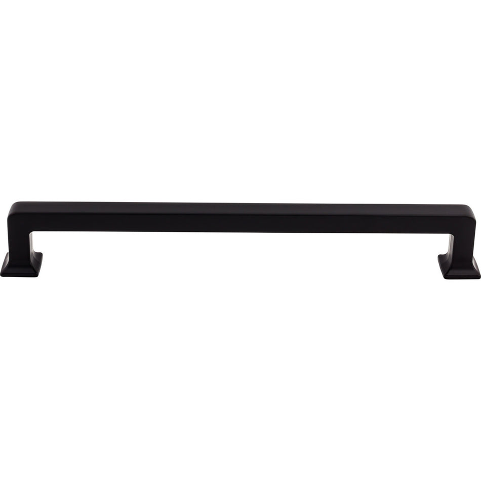 Top Knobs TK709BLK: 12" cc Ascendra Rectangular Bar Appliance Pull - Flat Black