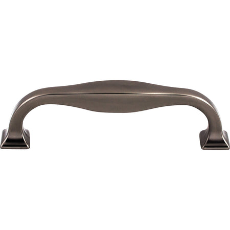 Top Knobs TK722AG: 3-3/4" cc Contour D-Handle Cabinet Pull - Ash Gray