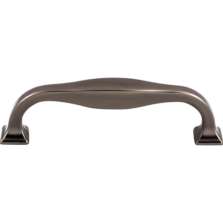 Top Knobs TK722AG: 3-3/4" cc Contour D-Handle Cabinet Pull - Ash Gray