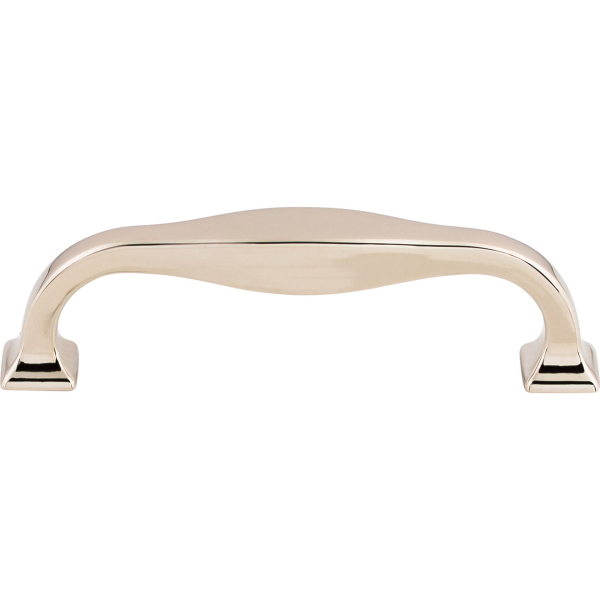 Top Knobs TK722PN: 3-3/4" cc Contour D-Handle Cabinet Pull - Polished Nickel