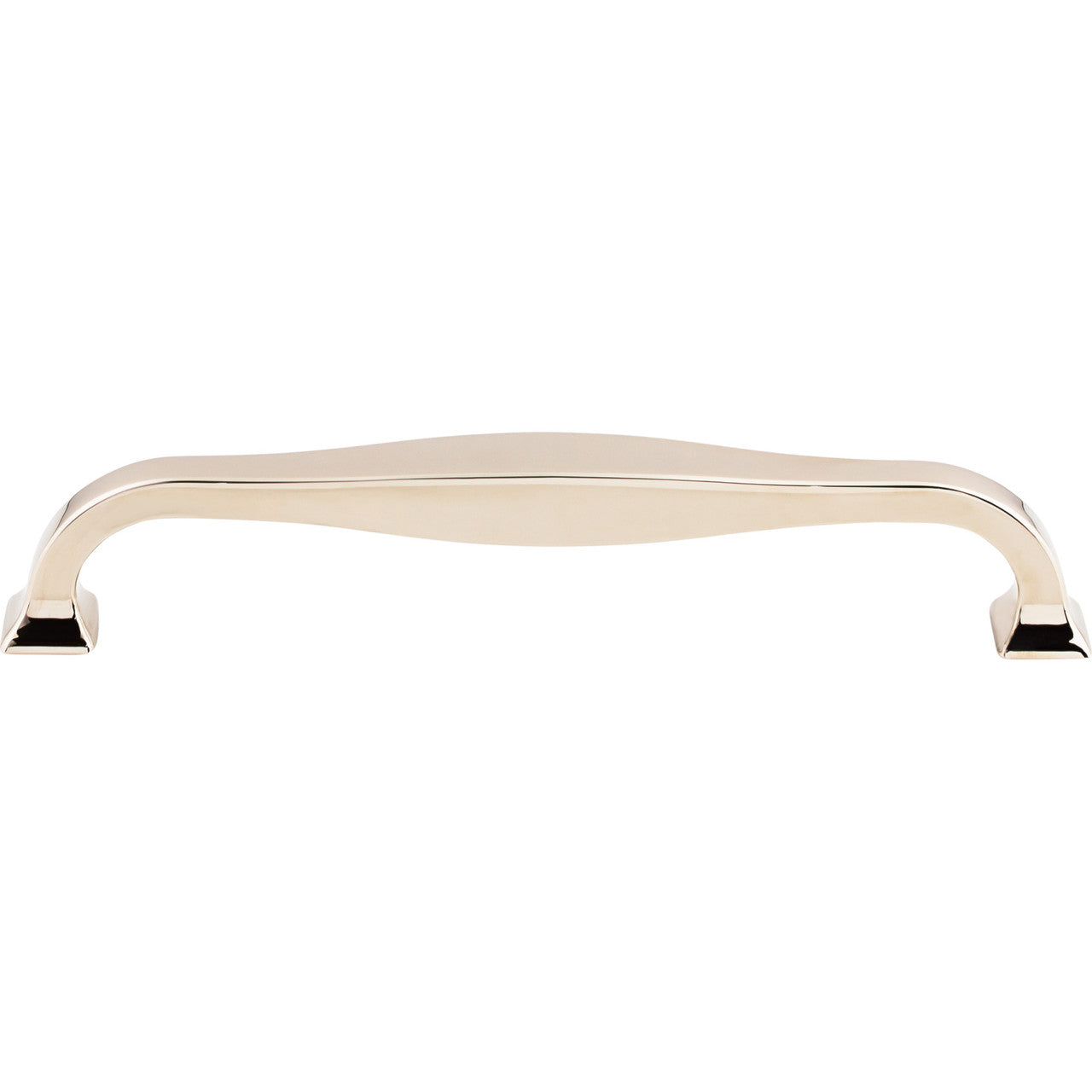 Top Knobs TK724PN: 6-5/16" cc Contour D-Handle Cabinet Pull - Polished Nickel