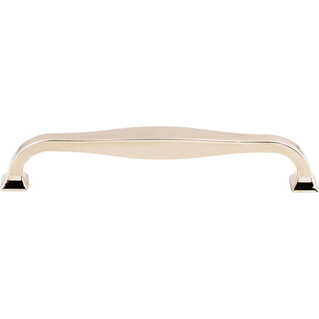 Top Knobs TK724PN: 6-5/16" cc Contour D-Handle Cabinet Pull - Polished Nickel
