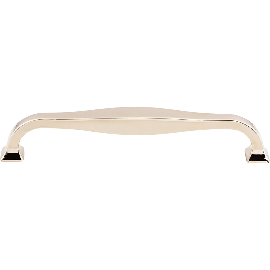 Top Knobs TK724PN: 6-5/16" cc Contour D-Handle Cabinet Pull - Polished Nickel