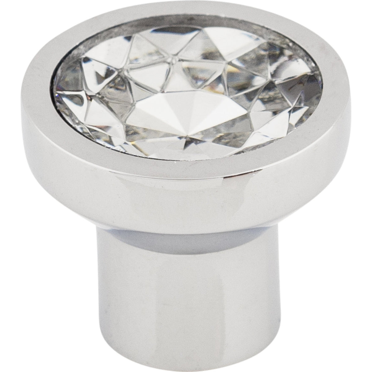 Top Knobs TK735PC: 13/16" Wentworth Round Cabinet Knob - Clear Crystal/Polished Chrome