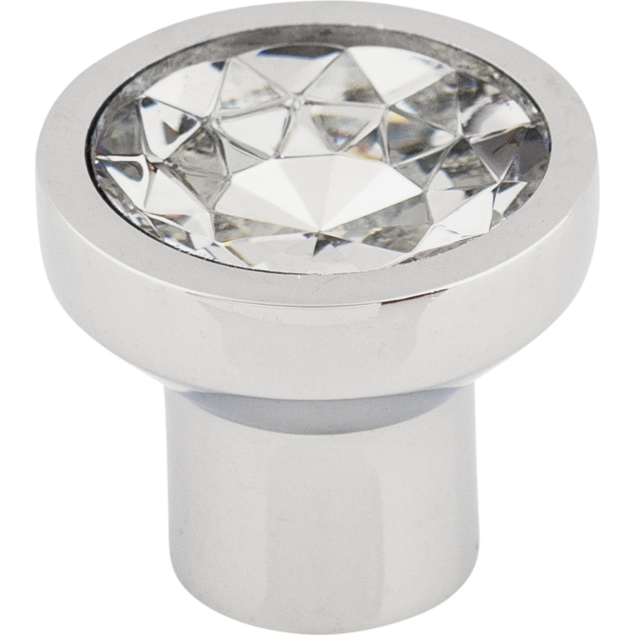 Top Knobs TK735PC: 13/16" Wentworth Round Cabinet Knob - Clear Crystal/Polished Chrome