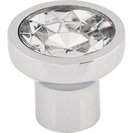 Top Knobs TK735PC: 13/16" Wentworth Round Cabinet Knob - Clear Crystal/Polished Chrome