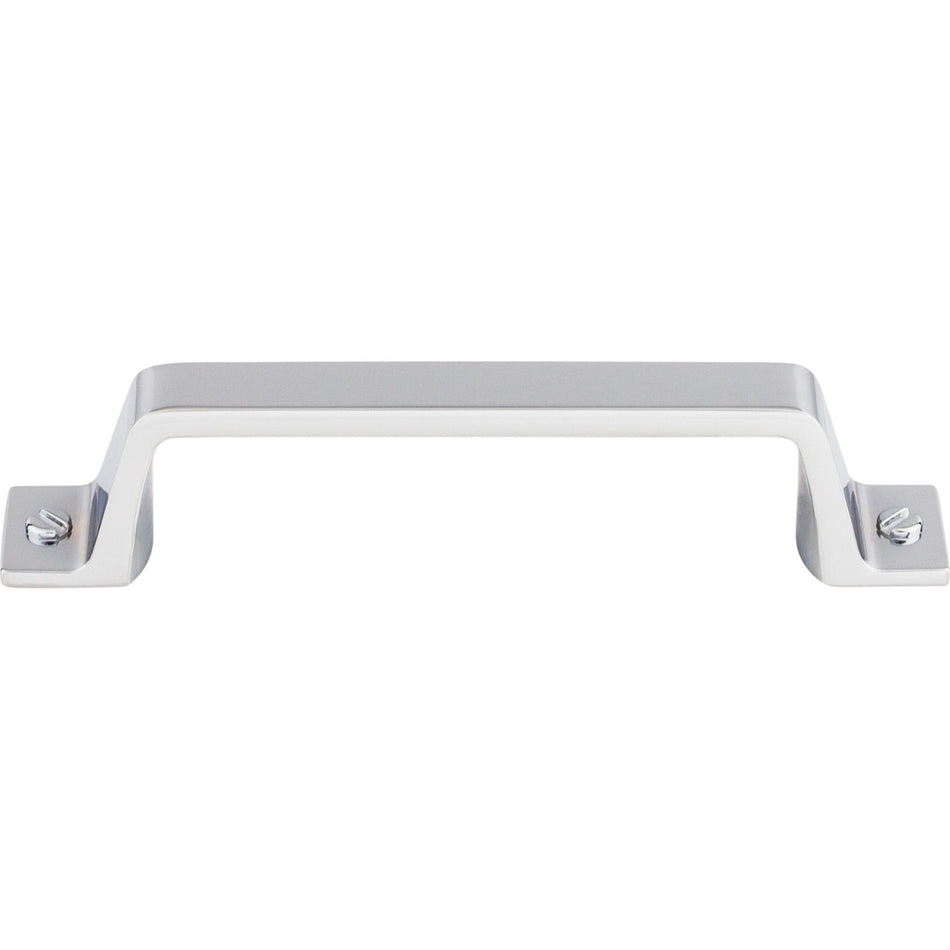 Top Knobs TK743PC: 3-3/4" cc Channing Flat Bar Cabinet Pull - Polished Chrome