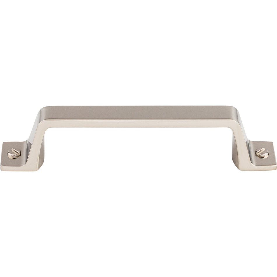 Top Knobs TK743PN: 3-3/4" cc Channing Flat Bar Cabinet Pull - Polished Nickel